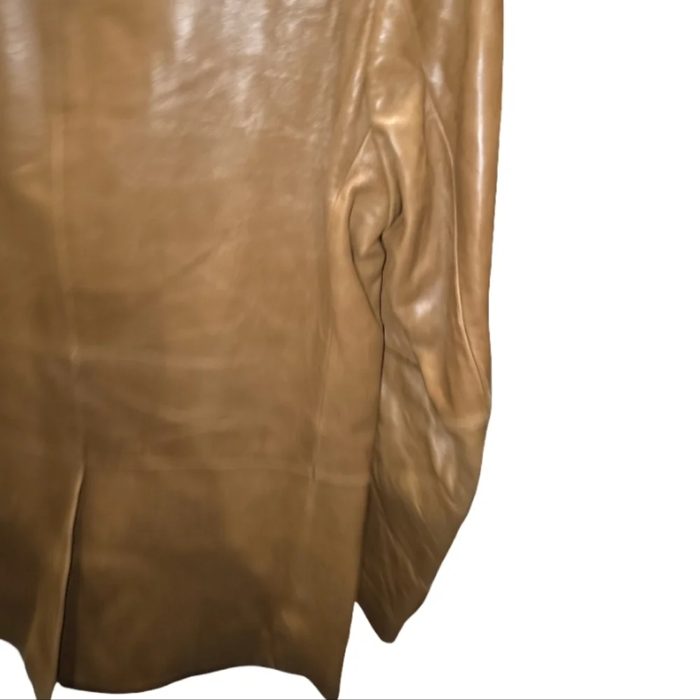 Banana Republic Vintage Cognac Tan Leather Blazer‎ Jacket Mens Size 38 R